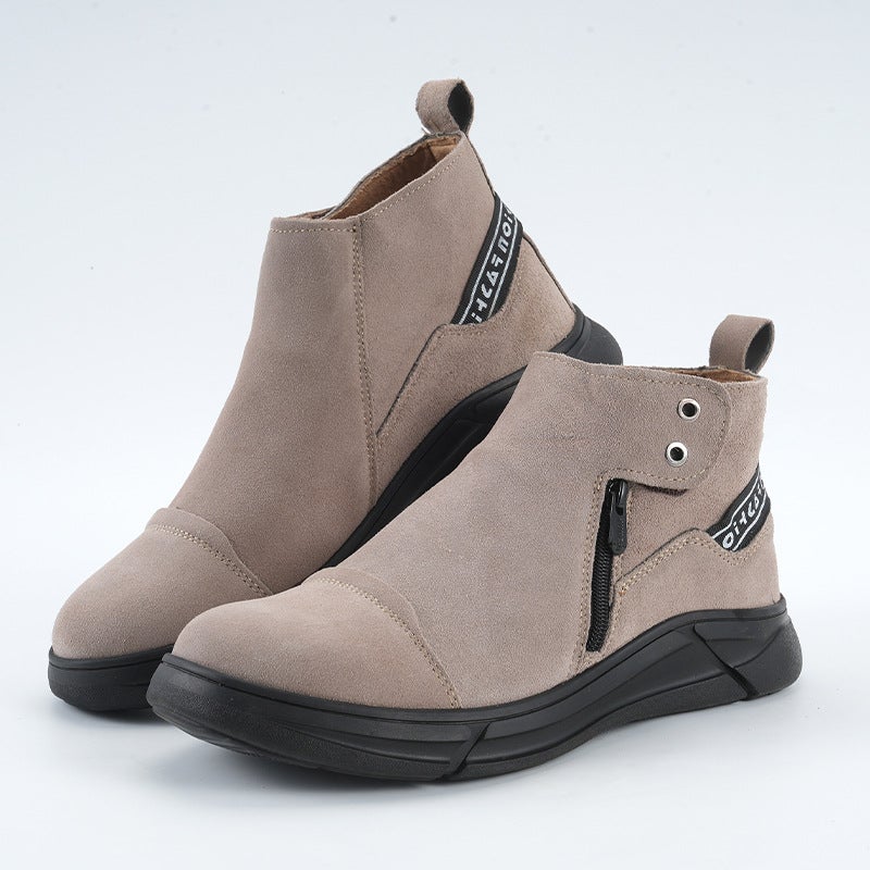 Slip-On Mid-Cut Anti-Scalding Welding Safety Shoes, Anti-Smash And Anti-Puncture Safety Shoes, Non-Slip And Wear-Resistant Safety Shoes - Image 1